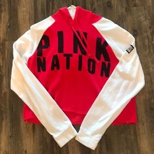 Pink Nation cropped hoodie